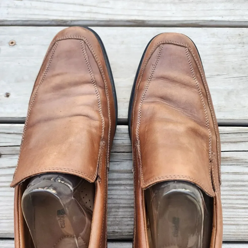 Clarks Collection Shoes Men Sz 12M Brown Leather Slip On Dress Soft Cushion
